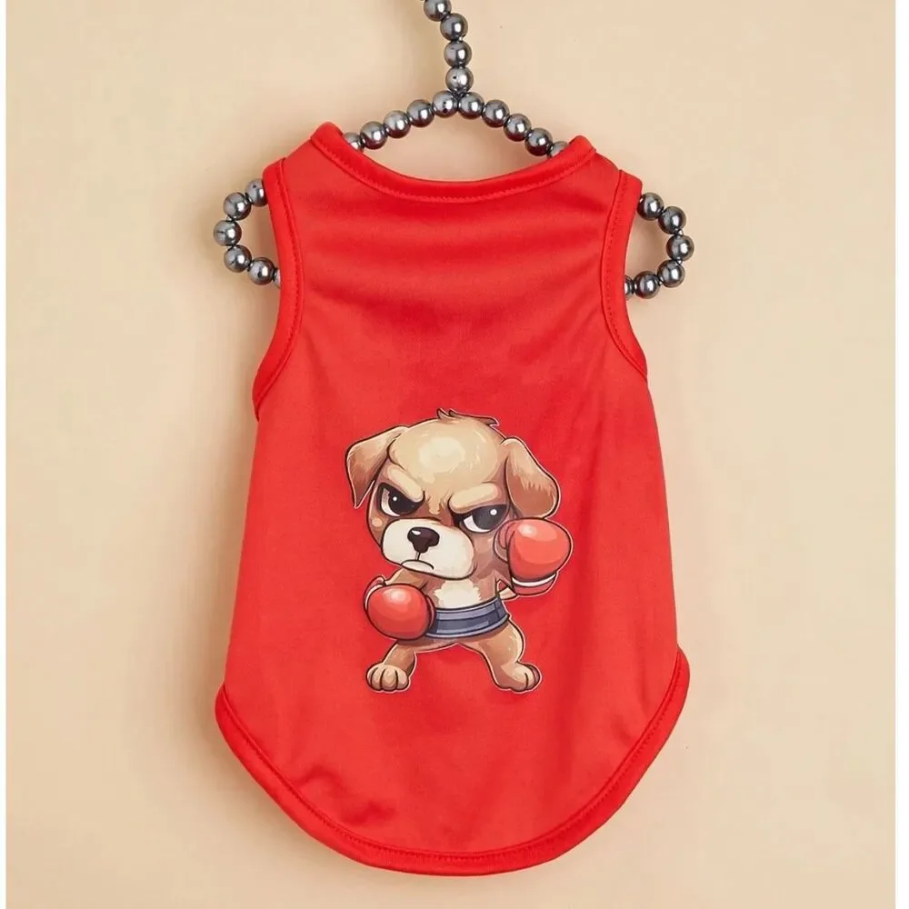 Dog Pet Super Hero Cape Shirt Graphic Prnt Halloween Costume Vest NWT Large